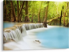 Tablou cu cascada Huai Mae Kamin în pădure (70x50 cm)