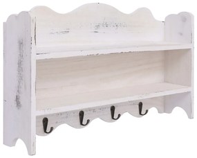 Cuier de perete, alb, 50 x 10 x 30 cm, lemn 1, Alb, 50x10x30 cm