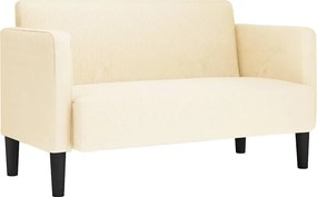 vidaXL Canapea Loveseat crem 109 cm țesătură velur