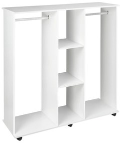 HOMCOM Dulap cu 5 Rafturi și 6 Roți, 120x40x128 cm, Negru | Aosom Romania