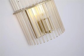 Aplica de perete metal auriu, tije din sticla Swizzle