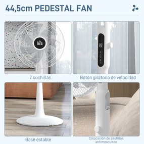 HOMCOM Ventilator de Podea cu Telecomandă Oscilant 28 Viteze 3 Moduri Temporizator și Funcție Antimosquitos Alb | Aosom Romania