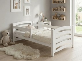 Pat pentru copii MELA 80 x 160 cm, alb Saltea: saltea EASYSOFT 10 cm, Somiera: cu somiera din lamele