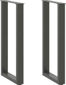 vidaXL Picioare de masă consolă în formă de U, 2 buc., antracit, 38x(72-73) cm, oțel
