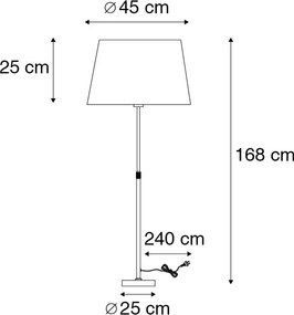 Lampă de podea auriu/alamă cu abajur maro 45 cm reglabil - Parte