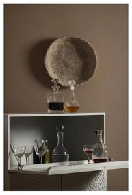 Dulap vinotecă gri deschis din lemn de mango 90x146x46 cm Carved – WOOOD