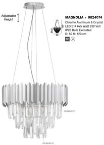 Lustra suspendata design elegant MAGNOLIA crom