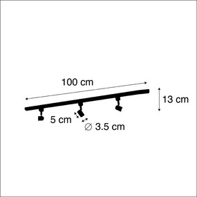 Sistem de șine modern cu 3 spoturi monofazate alb - Jeany