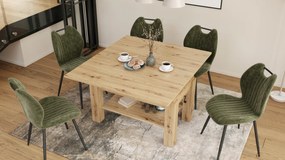 Mazzoni BRAWO Stejar Artisan - MĂSUȚĂ DE CAFEA CU BLAT EXTENSIBIL ȘI RIDICABIL MASĂ CU RAFT