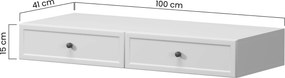 Consolă suspendată cu sertare Lorini 100 cm - cașmir / mânere negre T-bar
