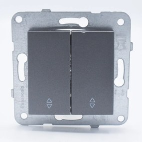 Intrerupator dublu alternativ, 10A, IP20, Grafit, Panasonic Arkedia Slim/Karre Plus Plus