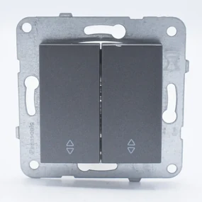 Intrerupator dublu alternativ, 10A, IP20, Grafit, Panasonic Arkedia Slim/Karre Plus Plus