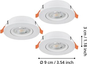 Eglo 902262 - Set 3x spoturi LED încastrate BARRANCO, 4,8 W, 230 V, alb