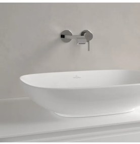 Lavoar pe blat, Villeroy&amp;Boch Loop&amp;Friends, material TitanCeram, 56x38cm, fara preaplin, Alb Alpin, 4A490101