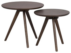 Măsuță auxiliară rotundă cu blat cu aspect de lemn de stejar ø 50 cm Yumi – Rowico