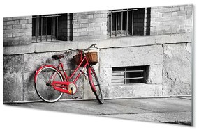 Panouri de sticlă bicicletă roșie cu un coș