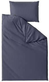 Lenjerie de pat din microfibra hoteliera JASMINE PURE albastru inchis - dunga 2 cm Dimensiune lenjerie de pat: 70 x 90 cm | 140 x 200 cm