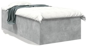 3280975 vidaXL Cadru de pat, gri beton, 90x190 cm, lemn prelucrat