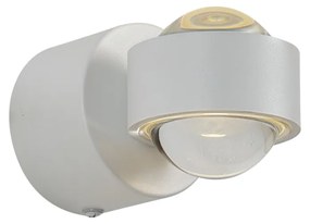 Lampă de perete de design albă, incl. LED IP44 - Lens