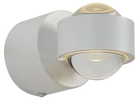 Lampă de perete de design albă, incl. LED IP44 - Lens