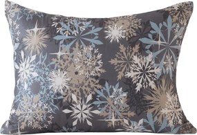 Husa pentru perna din microfibra SNOWFLAKE 70x90 cm, albastru-gri