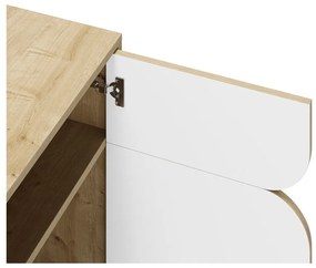 Dulap alb/în culoare naturală cu aspect de lemn de stejar 95x79 cm Nola – Marckeric