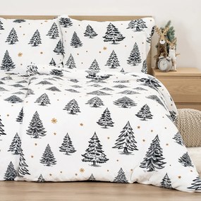 Lenjerie de pat din microflanel 4Home FrostedTrees, 160 x 200 cm, 70 x 80 cm, 160 x 200 cm, 70 x 80 cm