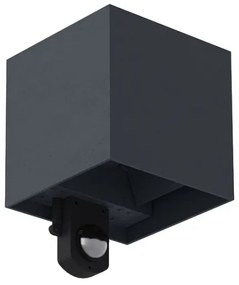 Brilagi - Aplică LED de exterior cu senzor CUBE LED/6W/230V antracit