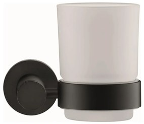 Duravit 99204600 D-CODE - Suport pentru periuțe de dinți montat pe perete, pentru partea dreaptă, negru mat