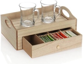 Tava de servire cu sertar pentru ceai TEABOX 30x20 cm