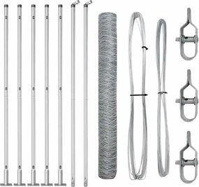 vidaXL Stâlp de gard. Argintiu 10 x 0,8 m (plasă de 36 mm) Oțel