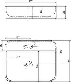 Chiuvetă albă din ceramică 50x40 cm Garda – Sapho
