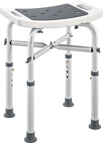 HOMCOM Taburet de duș scaun de duș - șezut căptușit și reglabil, talpi cu ventuze antiderapante, aluminiu gri | Aosom Romania