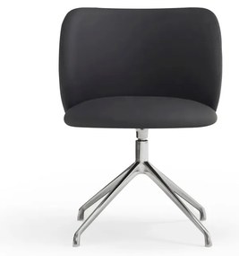 Scaun de sufragerie negru tapițat Mogi – Teulat