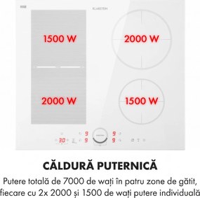 Klarstein Delicatessa 60 Hybrid, plita încorporabila, cu inductie, 4 zone, 7000 W