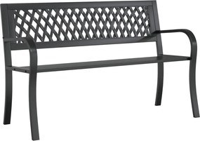 vidaXL Bancă de grădină din oțel, negru, 120 cm