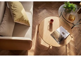 Măsuță de cafea în culoare naturală rotundă cu aspect de lemn de stejar ø 86 cm Heritage – Hübsch