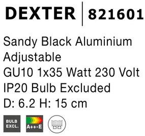 Aplica tip spot aplicat design modern DEXTER neagra NVL-821601