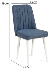Scaun sufragerie Vlasta 1 (alb + albastru închis) . 1093073