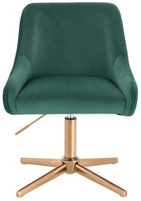 HR920CROSS Scaun Verde din Catifea cu Bază Aurie