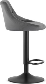 OFERTA Scaun de bar gri VELVET KAST cu picior negru II calitate