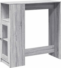 vidaXL Masă bar cu rafturi, gri sonoma, 101x40x103,5 cm lemn prelucrat