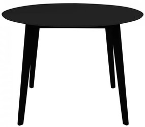 Masa dining neagra rotunda din lemn Vojens
