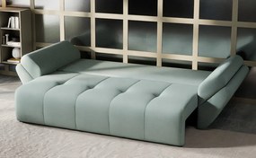 Canapea extensibilă dumonde cu ladă de depozitare si sezut confortabil din spuma high-density, Berlin Enjoy Mint 250x100 cm