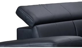 Canapea colțar extensibilă din piele SALERNO II stânga, negru