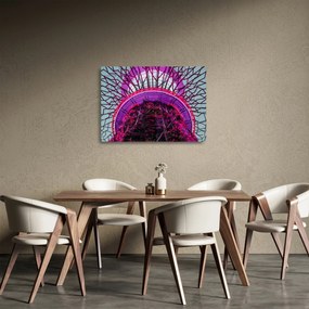 Tablou pe sticlă abstrac - crengi violete (70x50 cm)