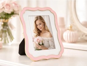 Ramă foto roz-deschis cu picior de susținere din metal/din sticlă 17x22 cm Margot – Mauro Ferretti