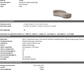 Canapea design LUX Bernd, bej mademoiselle 115654 HZ