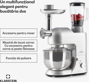 Klarstein Lucia, robot de bucatarie, 3 in 1, 1800 W / 2,7 PS, 5l, otel inoxidabil, fara BPA