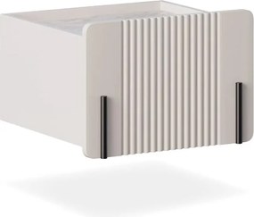 Noptieră Malmi 45 cm cu sertar - cașmir / alb crem / element negru